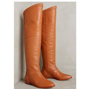 Tan Leather Over-the-Knee Candela Leather Boots